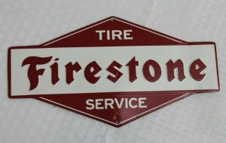Firestone Tire Embossed Advertising Vintage Style Metal Signs Man Cave Oil 1