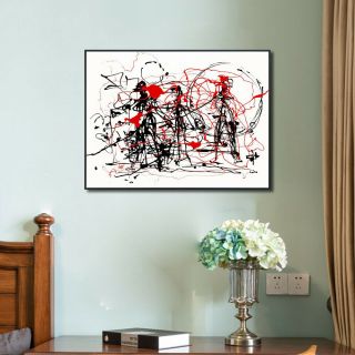 Framed Canvas Abstract Series 6 By Jackson Pollock Giclee Print Art 24 " X32 "