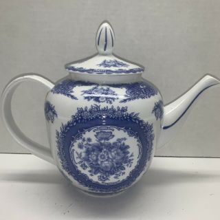 Antique Reflections  Coffee Teapot J.  Godinger Blue Vintage Design 32 Ounces