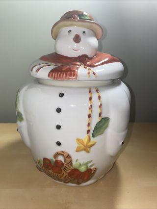 Villeroy & Boch Snowman Christmas Cookie Jar 1980