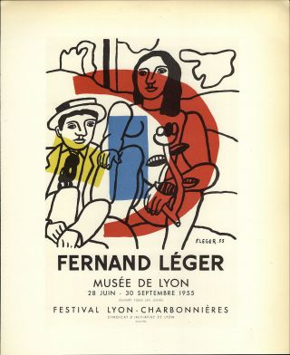 1959 Mini Poster Lithograph Print Fernand Leger Musee De Lyon June 1955