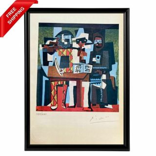 Pablo Picasso - Three Musicians,  Hand Signed Print With