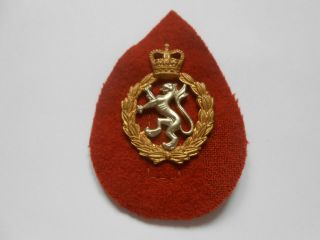 Wrac Cap Badge With Queens Crown On Backing Cloth Womens Royal Army Corps A