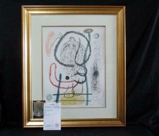 Rare Hand Signed Joan Miro Lithograph On Arches Signed & Numbered Ltd Ed.  Of 75