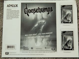 Goosebumps: Werewolf Of Fever Swamp (video Dealer Ad Mats,  1990s) Animated