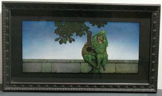 Vintage Maxfield Parrish Print The Green Jester 1925 Knave Of Hearts Joker Frame