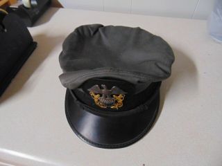 Military Hat Officers Cap Very Old With Coast Guard Badge About 7 1/4