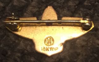 Vintage 10k gold 1 ruby twin coach aircraft division 10 year service award pin 3