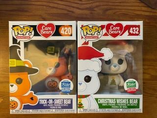 Funko Pop Care Bears Trick - Or - Sweet 420 And Christmas Wishes Bear 432
