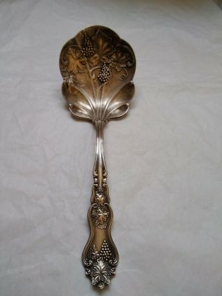 Antique Pat 4 - 10 - 06 Asco Moselle American Silver Co 9” Berry Serving Spoon