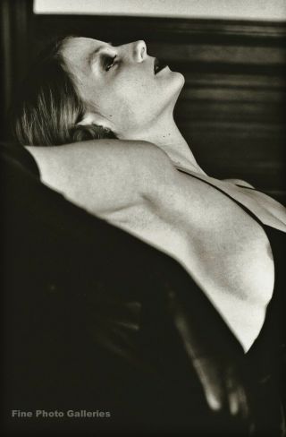 1986 Vintage Jodie Foster Movie Actress By Helmut Newton Duotone Photo Art 12x16