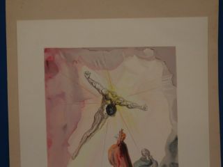 1970 Gift Signed Salvadore Dali Apparition Of Christ Orig.  Woodcut Divine Comedy 2