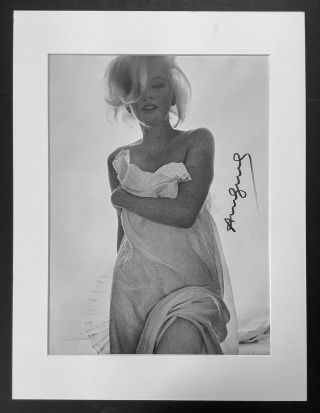 Hand Signed Signature - Andy Warhol - Marilyn Monroe Matted In White 12 X 16 Mat