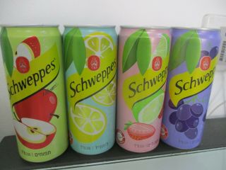 Schweppes : 4 X 330 Ml Empty Cans,  Different Flavors,  Israel,  2021.