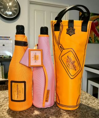 Veuve Cliquot Cooler/travel Bags X 3 (pink And Yellow)