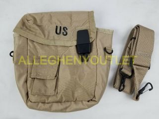- Us Military 2 Qt Collapsible Water Canteen Cover Pouch Desert Tan W/ Strap