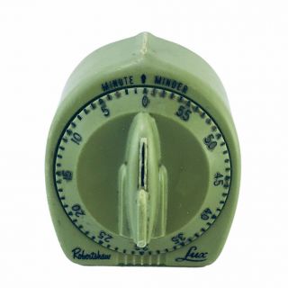 Vintage Lux Robert Shaw Minute Minder Timer Avocado Green Made In Usa Htf