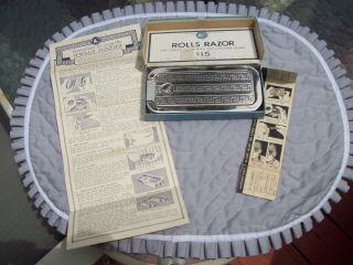 Vintage Rolls Razor And Instructions Made In England.