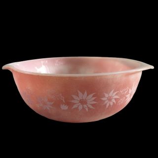 Rare Vintage Agee Pyrex Pink Flannel Flower Bowl Omb - 912 Made In Australia