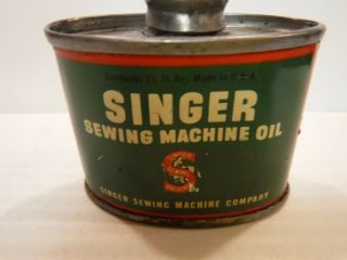 Vintage Singer Sewing Machine Oil Can (lead Top)