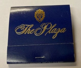 The Famed Plaza Hotel York City Vintage Matchbook Full Unstruck
