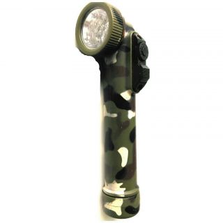 Led Angle Head Torch Camouflage With Colour Dial White /blue /red /green