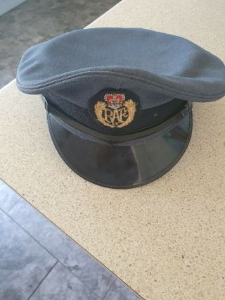 Raf Royal Air Force Peaked Cap With Badge British Army Dress Military Uniform Uk