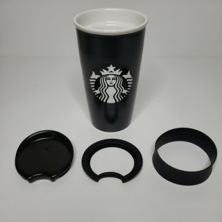 Starbucks 2016 Black White Mermaid Siren Ceramic 12oz Travel Mug/tumbler