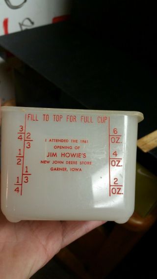 Jim Howe John Deere Store Garner Iowa One Cup Measure Plastic White And Red
