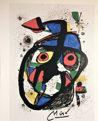 Joan Miro Hand Signed Signature Mask Lithograph