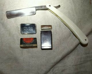 Vintage Rolls Razor Imperial Blade W/ Bakelite Case,  And Vintage Straight Razor
