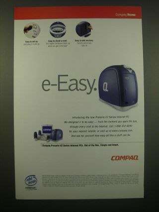 2000 Compaq Presario Ez Series Internet Pc Advertisement - E - Easy