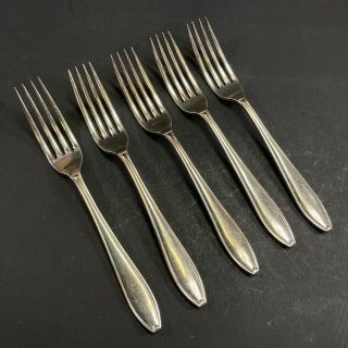 5x Vintage Sir John Bennett Silver Plate Entree Dining Forks Made In England