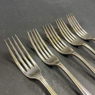 5x VINTAGE SIR JOHN BENNETT SILVER PLATE ENTREE DINING FORKS MADE IN ENGLAND 3
