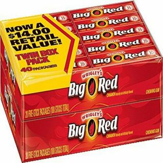 Wrigleys Big Red Chewing Gum,  Cinnamon,  5 Sticks Per Pack