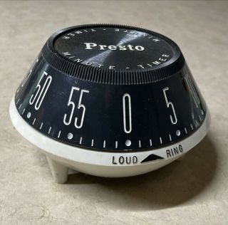 Vintage Presto Loud Ring 60 Minute Timer Atomic Mid - Century Spaceship Ufo Shape