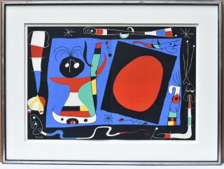 Listed Spanish Artist Joan Miro Color Lithograph Plate Signed 956