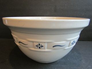 Longaberger Pottery Woven Traditions Large Mixing Bowl Heritage Blue 10 "