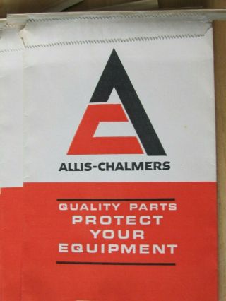 4 Vintage Allis - Chalmers Farm Equipment Dealer Part Bags 10 " By 5 1/2 "