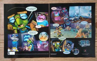 Sly 2 Band Of Thieves Ps2 2004 Vintage Print Ad/poster Official Sly Cooper Promo