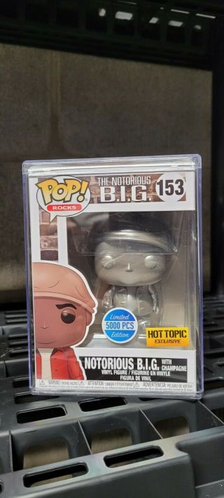 Funko Pop The Notorious B.  I.  G.  153 Hot Topic 1/5000 Silver Metallic Hard Stack