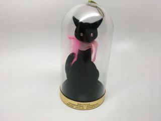 Vtg Max Factor Golden Woods Sophisti - Cat - Black/pink Eyes/feather/ribbon Dome