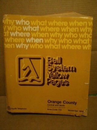 1978 Bell System Telephone Book - Yellow Pages - Orange County Ca.  Central/north