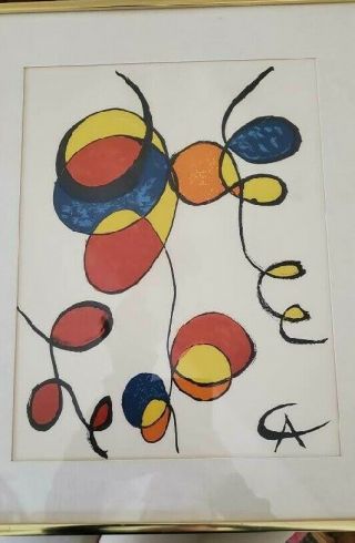 Rare " Spiral " Signed Lithograph By Alexander Calder