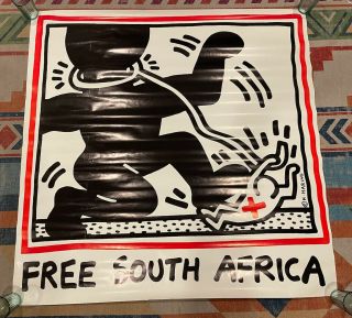 Keith Haring South Africa Poster 1985 Pop Shop Nyc Vintage 1980 