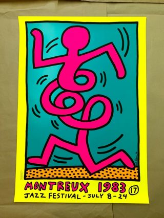Keith Haring Montreux Jazz Festival 1983 Poster Yellow 70x100 Warhol