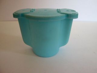 Vintage Tupperware Sugar Bowl Light Aqua Blue 577 - 10 W/ Flip Top Lid Camping