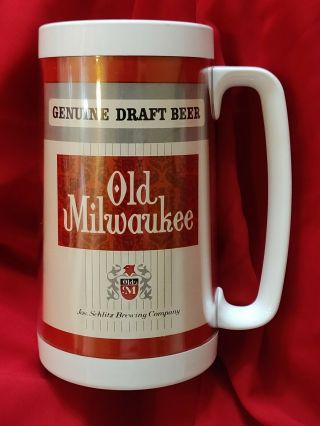 Old Milwaukee Draft Beer Mug Thermo - Serv Insulated Westbend 16oz Vintage