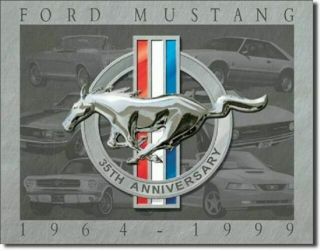 Ford Mustang 35th Anniversary Metal Sign 12.  5x16