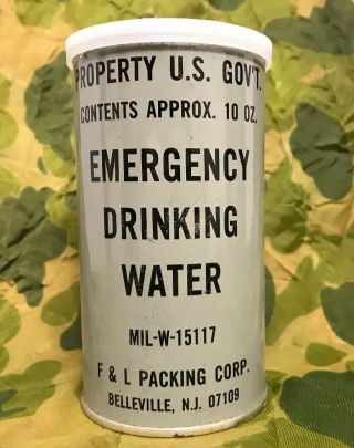 Vintage Us Government Issued Emergency Drinking Water